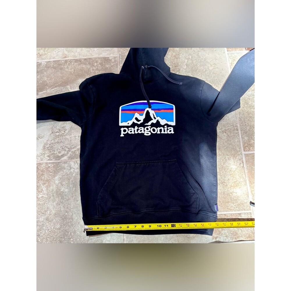 Patagonia Uprisal Fitz Roy Mountain Logo Hoodie Black Men’s Medium EUC - Picture 10 of 11